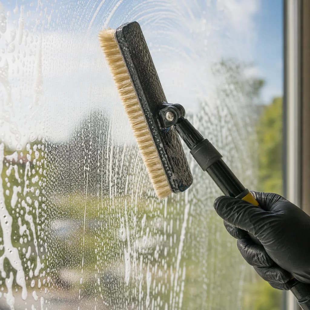 Scrubbing the glass